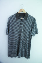 Vintage Country road grey stripped mens medium polo shirt