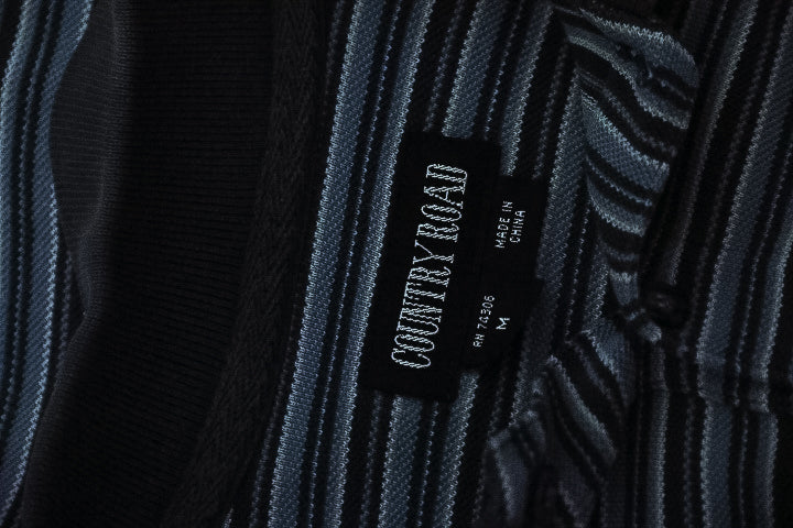 Vintage Country road grey stripped mens medium polo shirt