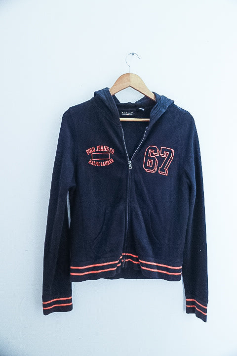 Vintage polo jeans co ralph lauren blue medium full zip hoodie