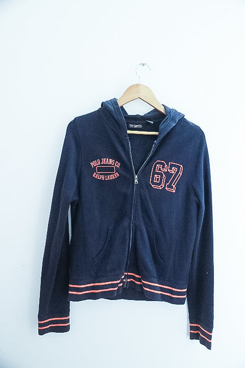 Vintage polo jeans co ralph lauren blue medium full zip hoodie