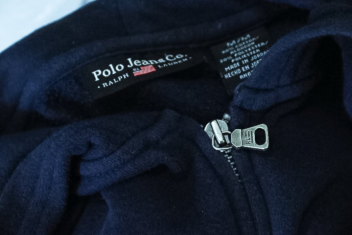 Vintage polo jeans co ralph lauren blue medium full zip hoodie