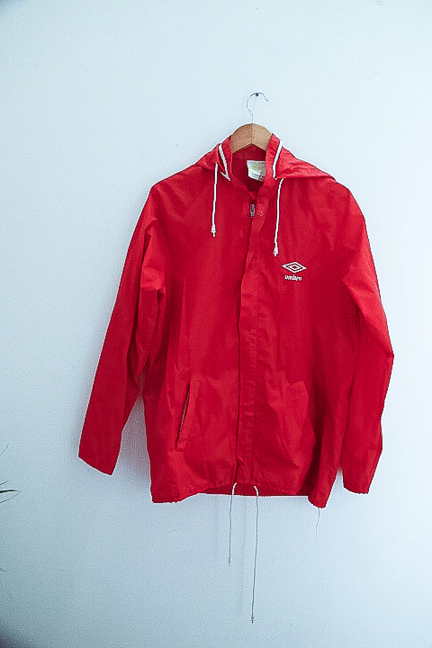 Vintage red umbro medium windbreaker hoodie jacket