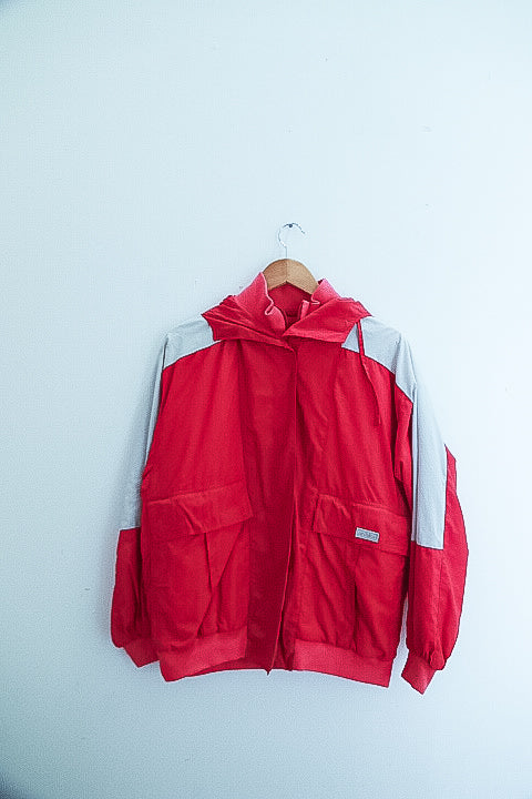 Vintage ran felice colour block pink mens hoodie jacket