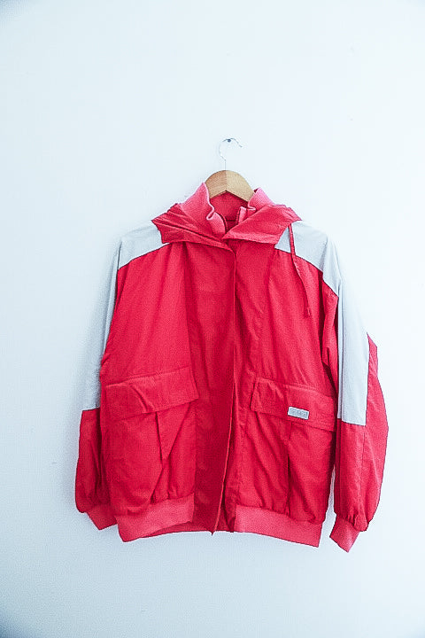 Vintage ran felice colour block pink mens hoodie jacket