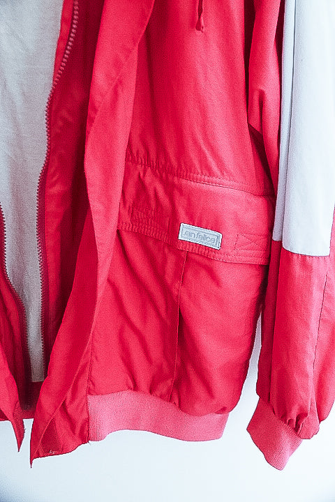 Vintage ran felice colour block pink mens hoodie jacket