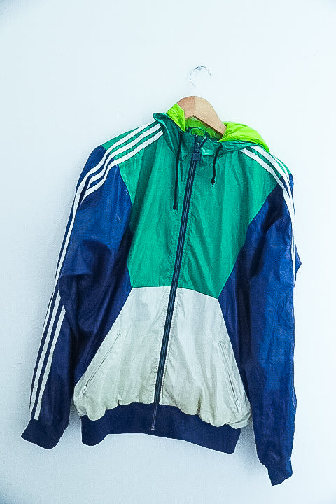 Vintage Adidas original tricolor mens hoodies jacket size M