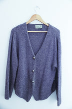 Vintage purple vneck knitted sweater jacket