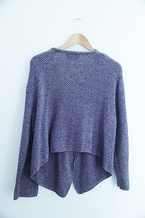 Vintage purple vneck knitted sweater jacket