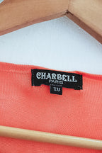 Vintage Charbell paris orange leopard pattern maxi dress