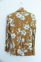 Vintage zara cream floral pattern womens blazers