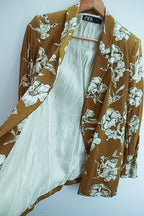 Vintage zara cream floral pattern womens blazers