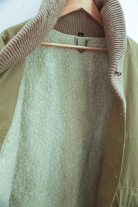Vintage large cream military mens jacket