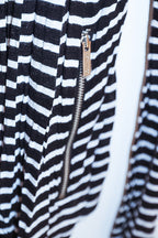 Vintage Womens Calvinklein black and white striped small waterfall cardigan