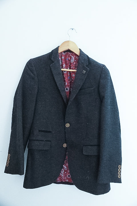 Vintage Thomson & Richards Classic mens Viscose Polyester grey blazerss