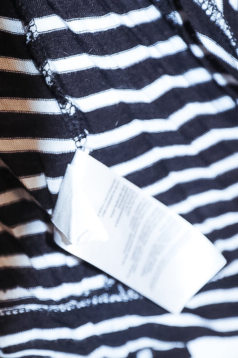 Vintage Womens Calvinklein black and white striped small waterfall cardigan