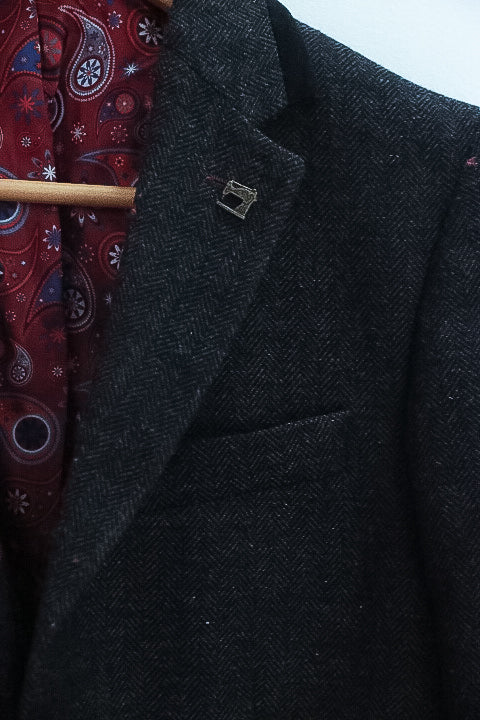 Vintage Thomson & Richards Classic mens Viscose Polyester grey blazerss