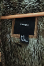 Forever21 Faux fur cream medium hoodie coat