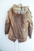 Forever21 Faux fur cream medium hoodie coat