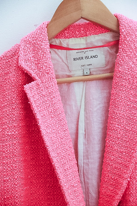 Vintage River Island pink womens blazers uk 6