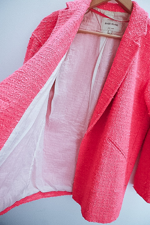 Vintage River Island pink womens blazers uk 6