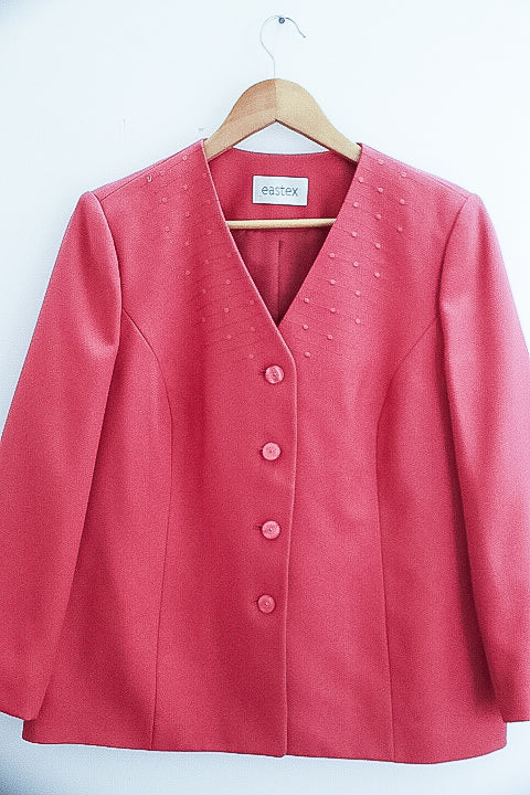 Vintage Eastex pink Linen womens blazers uk 16