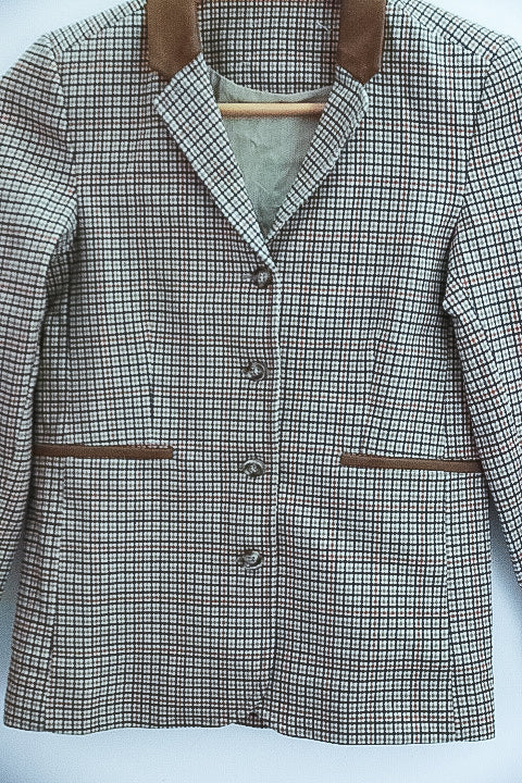 Vintage brown checkered mens small blazers