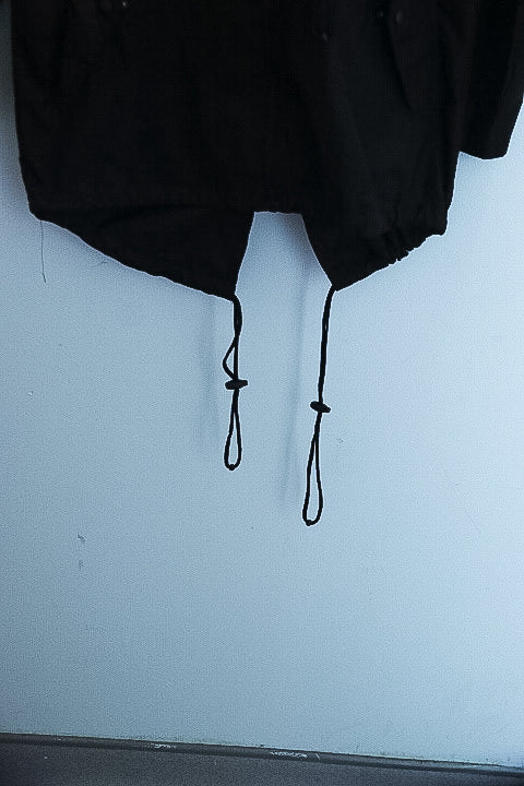 Vintage Parka small black waterproof full zip raincoat
