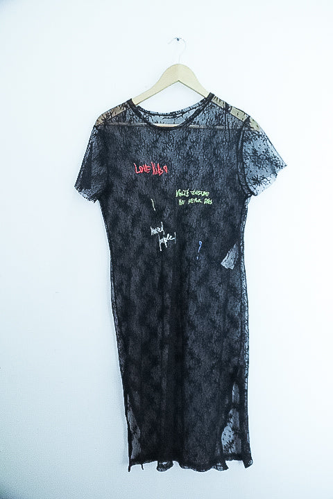 Vintage Mesh black zara long dress size 8/10