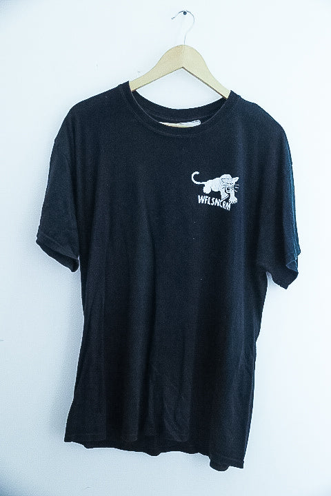 Vintage large black panther graphics mens tees