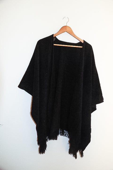 Vintage Mark & Spencers womens black summer shawl sweater