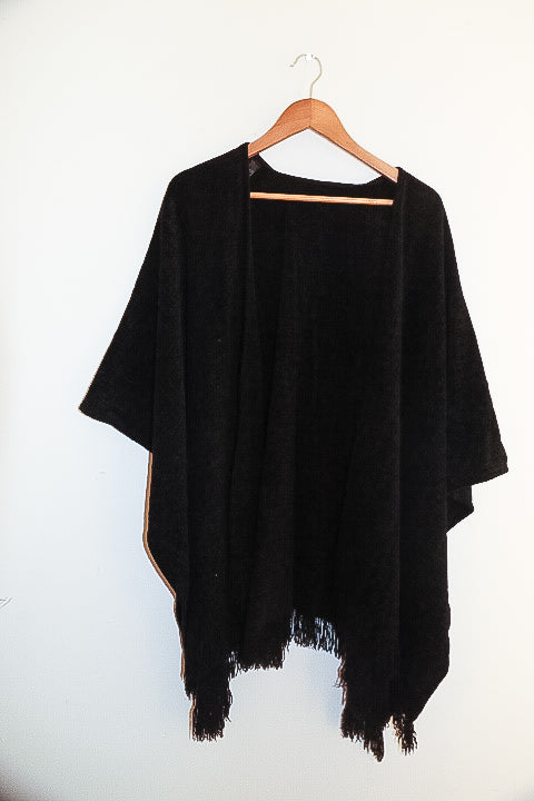 Vintage Mark & Spencers womens black summer shawl sweater