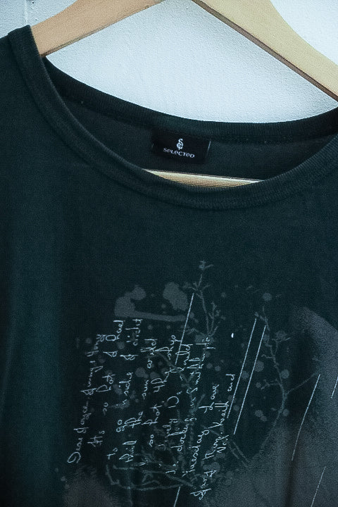 Vintage selected green graphics medium mens tees