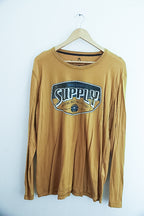 Vintage Tom Tailor yellow real denim graphics long sleeve tees XL