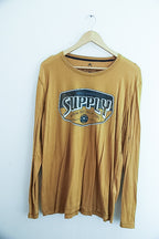 Vintage Tom Tailor yellow real denim graphics long sleeve tees XL