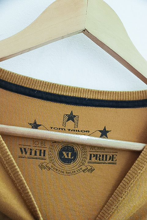 Vintage Tom Tailor yellow real denim graphics long sleeve tees XL