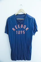 Vintage Reebok 1895 print blue mens medium tees