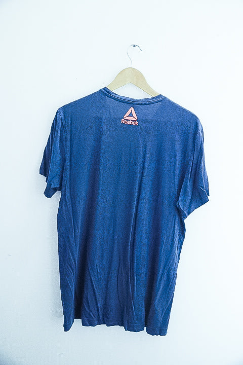 Vintage Reebok 1895 print blue mens medium tees