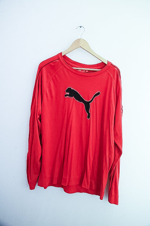 Vintage Puma Boys Ess Big Logo Red Sweatshirts XL