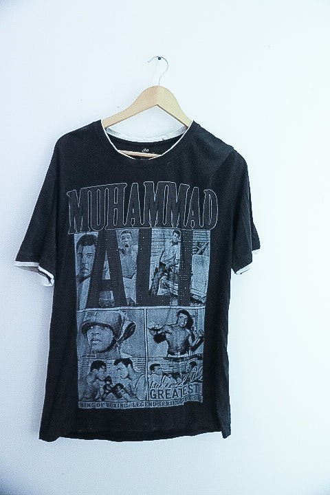 Vintage Mohammed Ali Graphics black mens tees XL