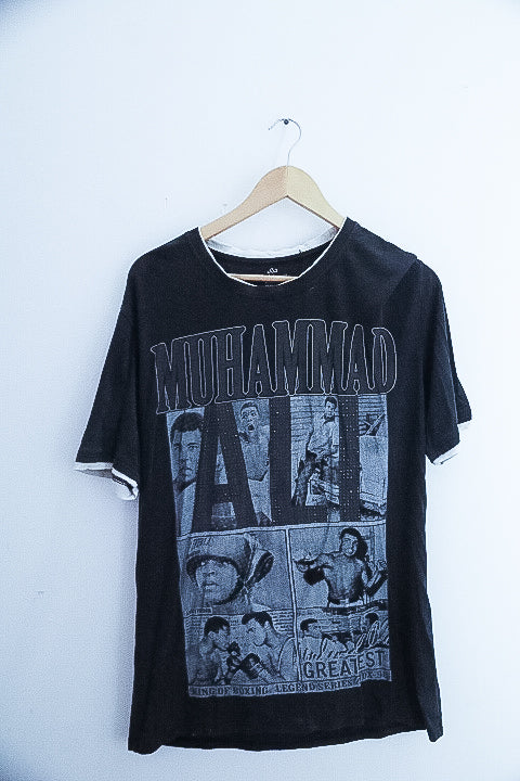Vintage Mohammed Ali Graphics black mens tees XL