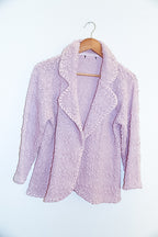 Vintage Womens pink wrinkle long sleeves oversized shirt top