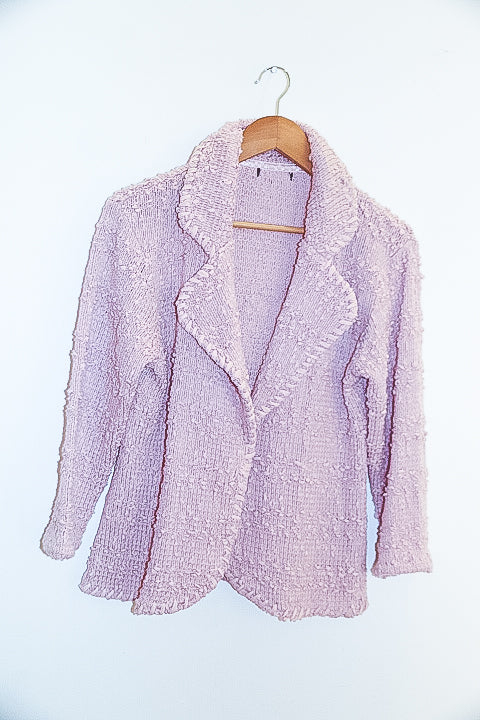 Vintage Womens pink wrinkle long sleeves oversized shirt top