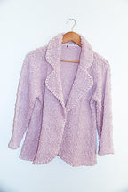 Vintage Womens pink wrinkle long sleeves oversized shirt top