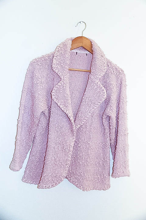 Vintage Womens pink wrinkle long sleeves oversized shirt top