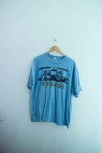 Vintage Vegas Graphics Sky blue mens tees XL