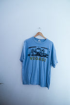 Vintage Vegas Graphics Sky blue mens tees XL