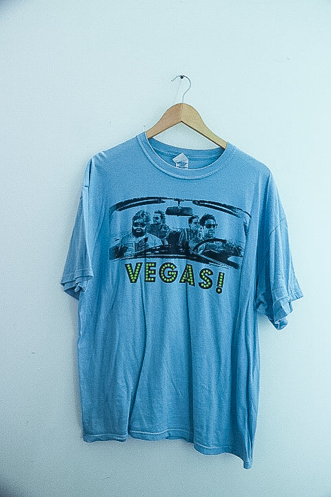 Vintage Vegas Graphics Sky blue mens tees XL