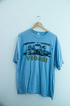 Vintage Vegas Graphics Sky blue mens tees XL