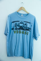 Vintage Vegas Graphics Sky blue mens tees XL