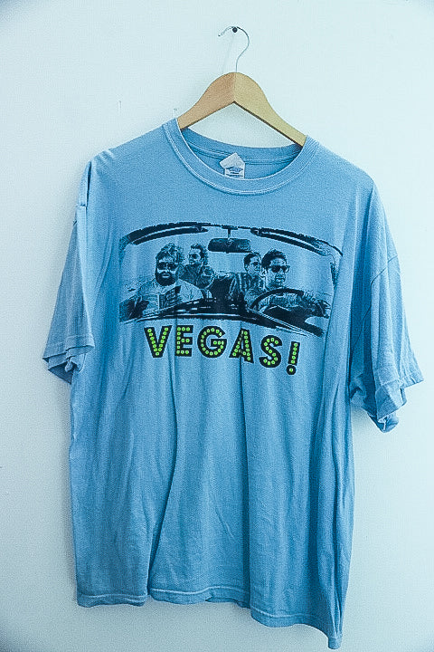 Vintage Vegas Graphics Sky blue mens tees XL